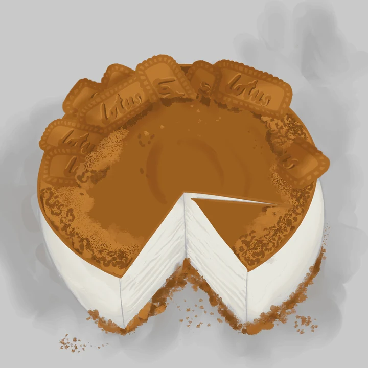 A round caramel-colored cake with a slice removed.